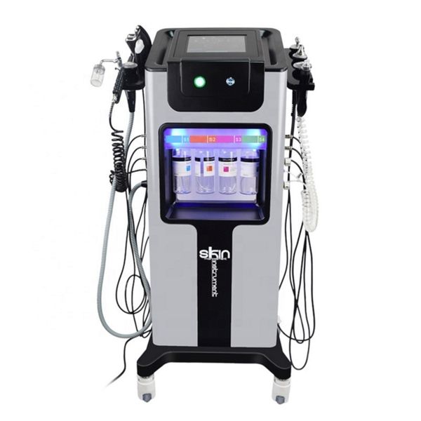 Dermabrasion Diamond Hydro Gesichtspflege Skin Beauty Machine Bio RF Ultraschall Facelift Faltenentfernung mit 8 Griffen