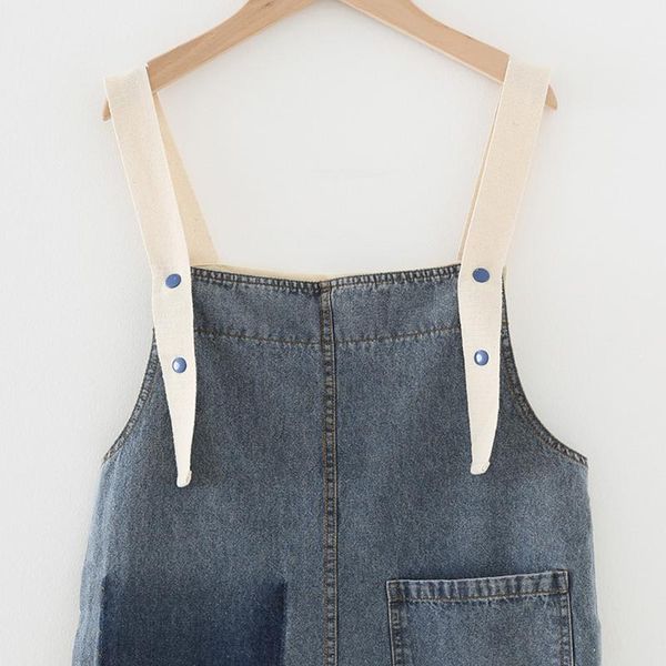 

jeans 2021 summer children suspenders pants fashion kids korean version girl retro lassie jumpsuits, Blue