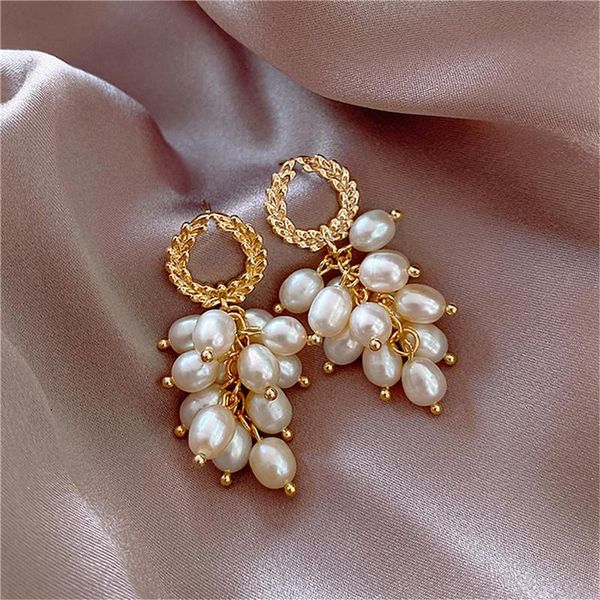 

dangle & chandelier multi layers strands pearl drop earrings for women 2021 jewelry white elegant statement earings exquisite, Silver