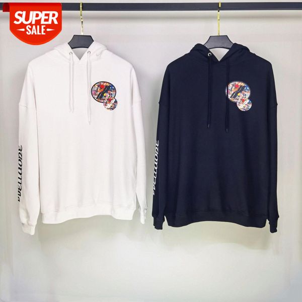 

we11done graffiti oil painting poster printing brand gd with hooded sweater #zb6w, Black