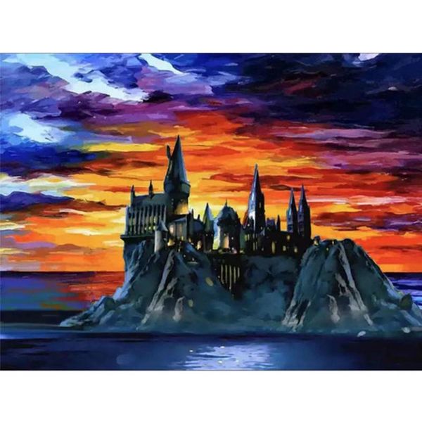 

paintings fsbcgt movie magic school oil painting by number kits hand painted on canvas diy paint home wall art decor