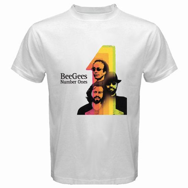

the bee gees number ones men's white t-shirt size s-3xl, White;black
