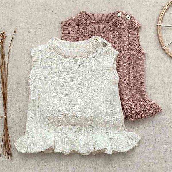 

spring cute girls sweater kids knitted vest baby waistcoat clothes s 210521, Camo