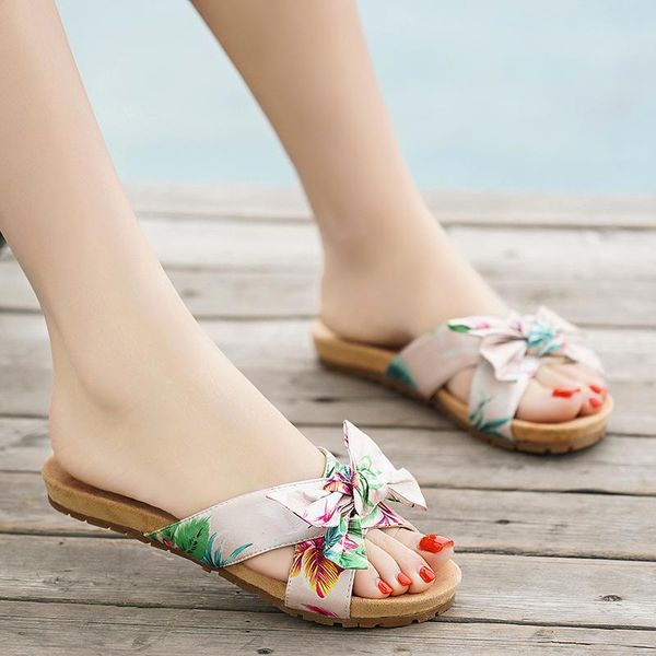 

slippers fashion women's summer thick ultralight bohemian shoes size4.5, Black