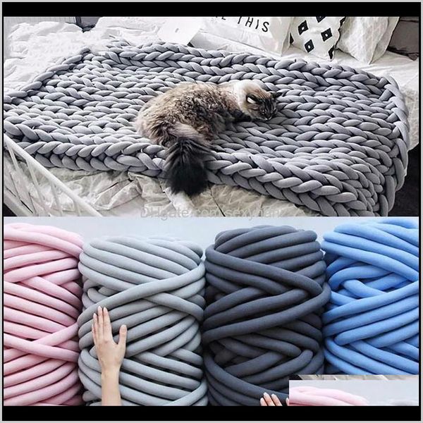 Bekleidungsstoff Bekleidung Drop Delivery 2021 1000Gball Super Chunky Cored Cotton Washing Hine Cleaning Diy Knitting Woolen Yarn Christmas Hat