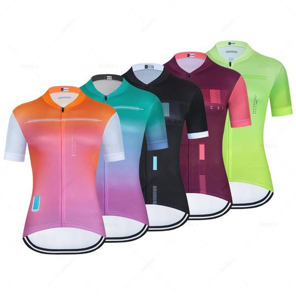 

racing jackets 2022 women's summer clothes wear better team cycling jersey breathable short sleeve bicycle female road bike shirt quick, Black;red