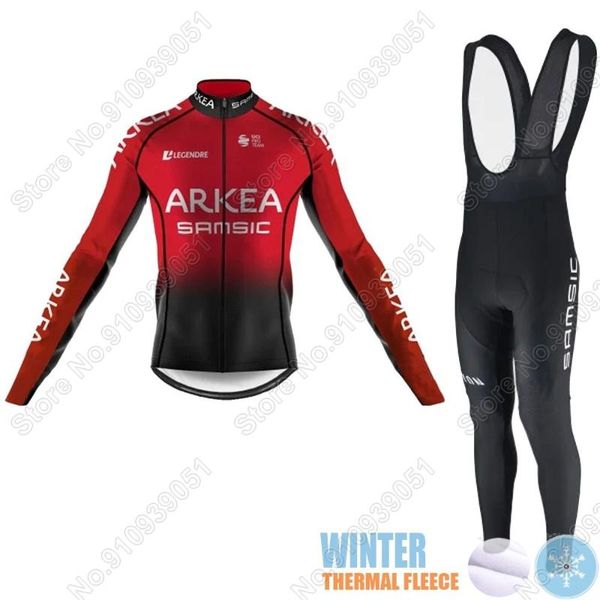 

racing sets 2021 pro team arkea cycling jersey men set winter thermal fleece jacket clothing road bike suit maillot ropa ciclismo, Black;blue
