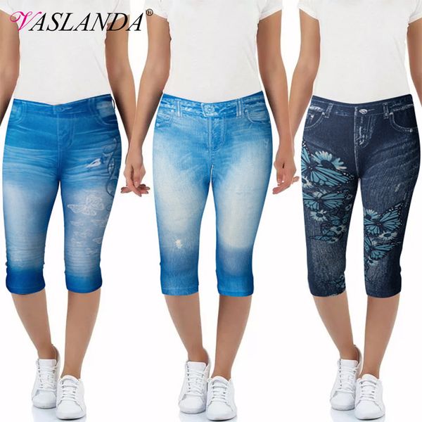 

capri pants denim jeans jeggings summer short leggings cropped skinny trousers plus size 3/4 leggins ladies slim pencil pants