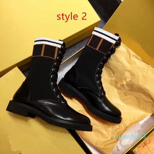 

luxury-boots women designers autumn winter socks heel boot fashion knitted elastic alphabetic womens shoes lady letter thick high heel, Black