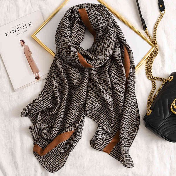 

fashion design 2021 women cotton long scarf ladies winter warm soft shawls wraps scarves, Blue;gray