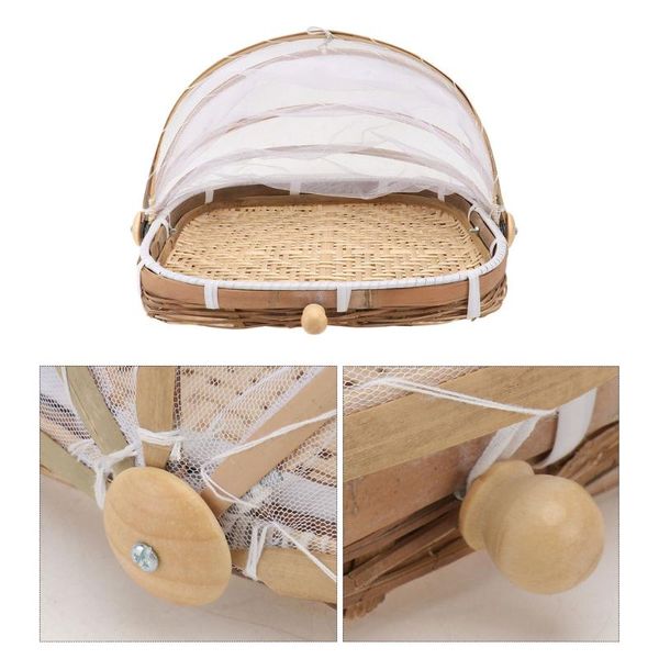

storage baskets 1pc decorative bamboo basket household dustpan food khaki