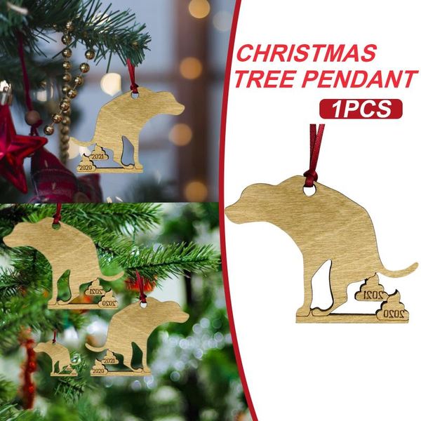 

christmas decorations diy cute dog commemorative 2021 holiday ornament tree wooden pendants xmas decoration navidad