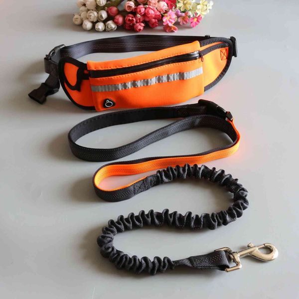 

pet suppli waist pack running two piece pet traction rope dog