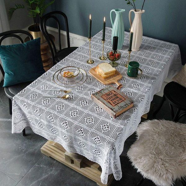 

table cloth rectangular hollow out cover dust-proof lace tablecloth ornaments manteles para mesa rectangulares en tela