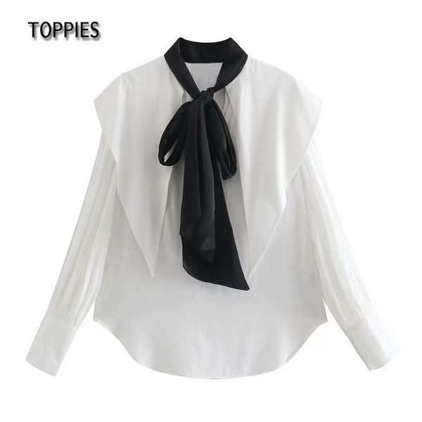 

ies white blouses women long sleeve bow shirts female loose blouses fashion streetwear 210412