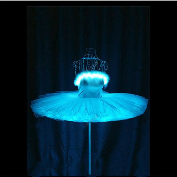 

tc-168 programmable luminous light rgb led costume ballet skirt ballroom dance dress women stage singer wear catwalk performance party decor