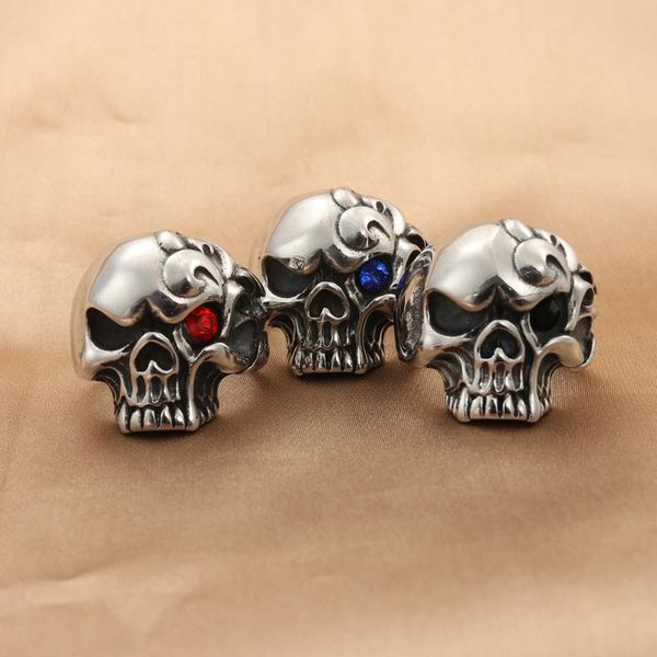

wedding rings fashion jewelry stainless steel skull ring men trendy simple punk gift 29030, Slivery;golden