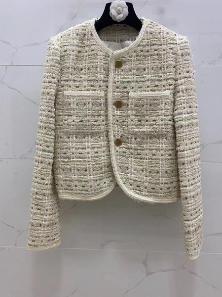 

women's wool & blends coarse flower coat female temperament round neck single-breasted short 21 autumn and winter, Black