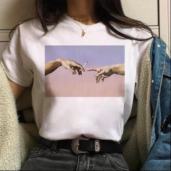

women t shirt summer harajuku fashion tumblr funny print hip hop casual shirts short sleeve tee clothes, White