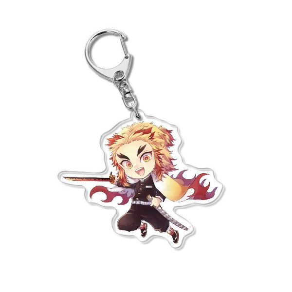 

demon slayer key chain kids acrylic cute funny anime key ring woman keyring man girls tsuyuri kanawo keychains jewelry llaveros, Slivery;golden