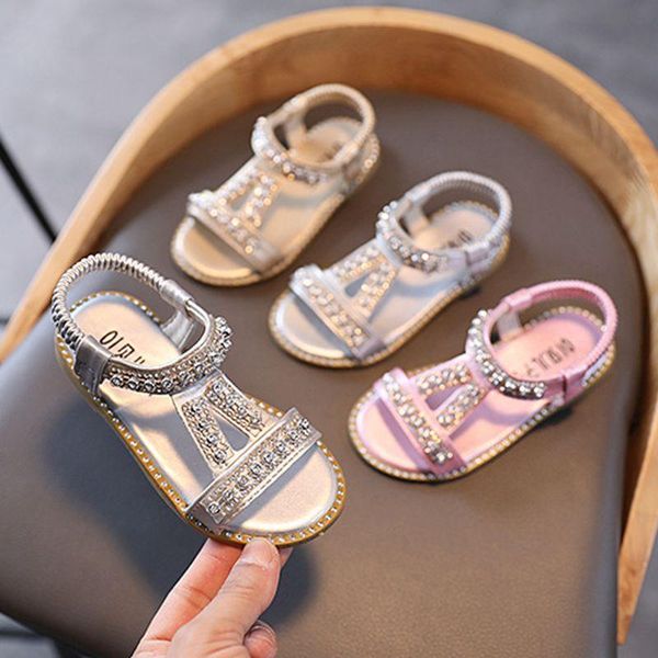 

sandals summer kids girls shoes fashion sweet princess children toddler baby soft hollow out rhinestone, Black;red