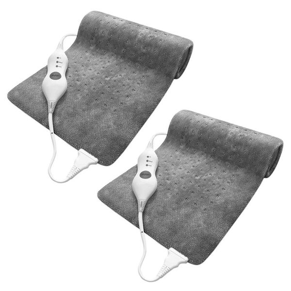 

blankets 2x extra large electric heating pad for back pain and cramps relief 12x24 inch - moist & dry therapy us plug blanket