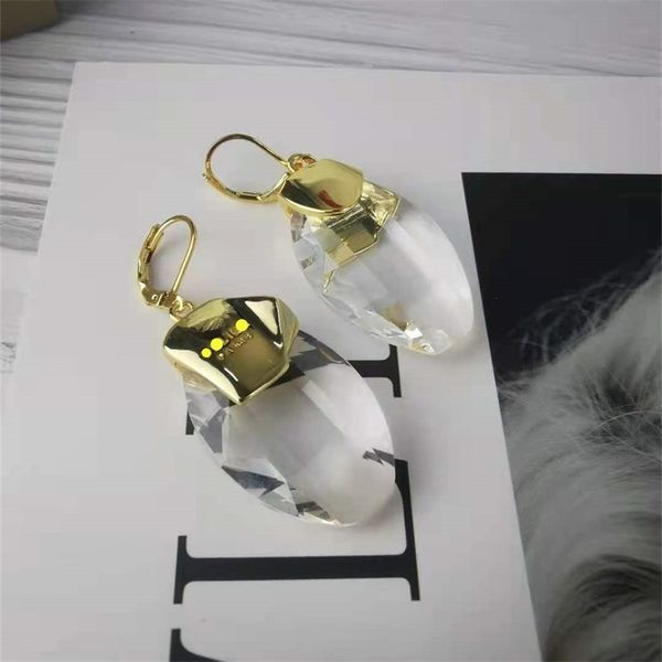 

75% off outlet online saijia's new celi transparent water drop earrings, three-dimensional crystal glass, long personalized high-grade, Silver