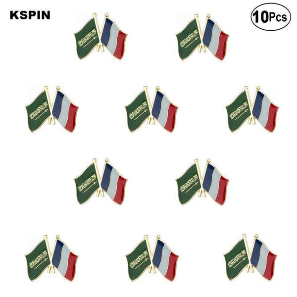 

saudi arabia & france flag lapel pin flag badge brooch pins badges 10pcs a lot, Gray