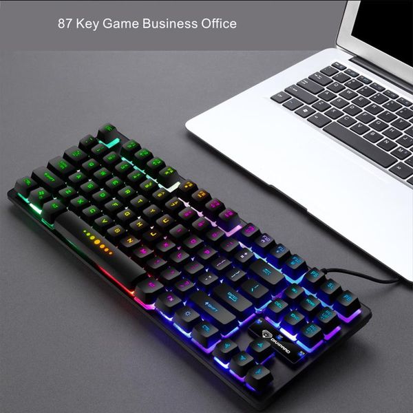 

gaming keyboard and mouse wired backlight mechanical feeling gamer kit silent 3200dpi set for pc lapkeyboards