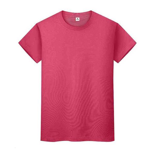 

men and women round neck solid color t-shirt summer cotton bottoming short-sleeved half-sleeved 1p2si, Black