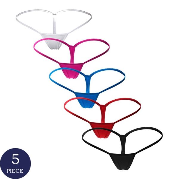 Tanga 5pcs sexy Höschen Versuchung Micro G String Frauen Low-Rise-Dessous Slipe T-Unterwäsche für Ladie 210730