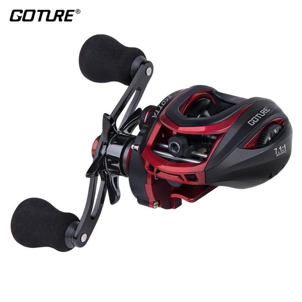 

goture scotta bait casting fishing reel magnetic centrifugal brake 8kg max drag 7.1:1 high speed 8bb sea reels baitcasting