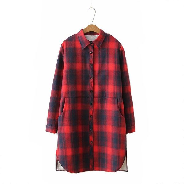 

winter shirts warm women long sleeve velvet thick shirt outerwear female turn-down collar plaid thicken blouse women's blouses &, White