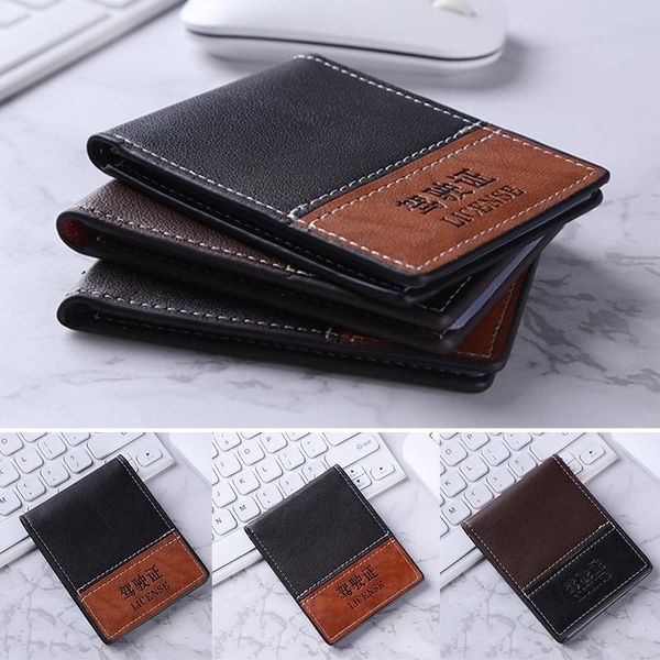 

card holders ultra-thin driver license holder pu leather on cover for car driving documents business id pass certificate folder wallet unise, Brown;gray