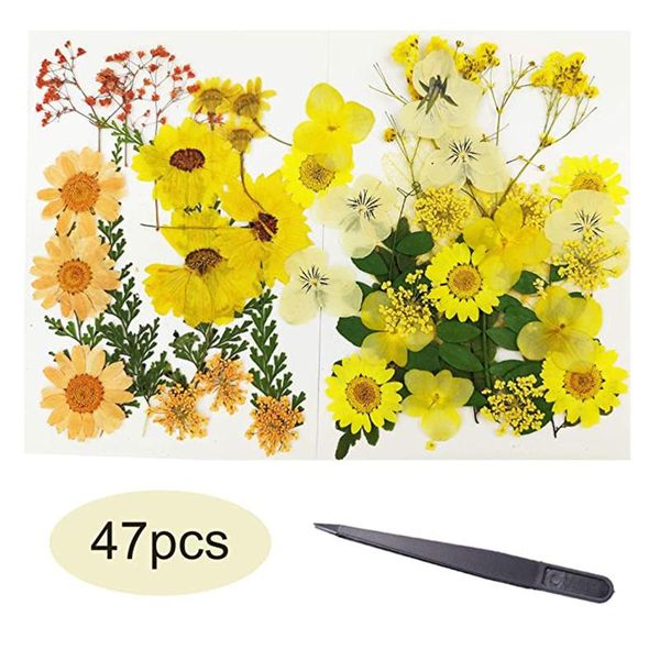 

artificial dried flowers yellow real dry embossed leaf petals colorful daisy art diy crafts christmas gifts for women decorative & wreaths