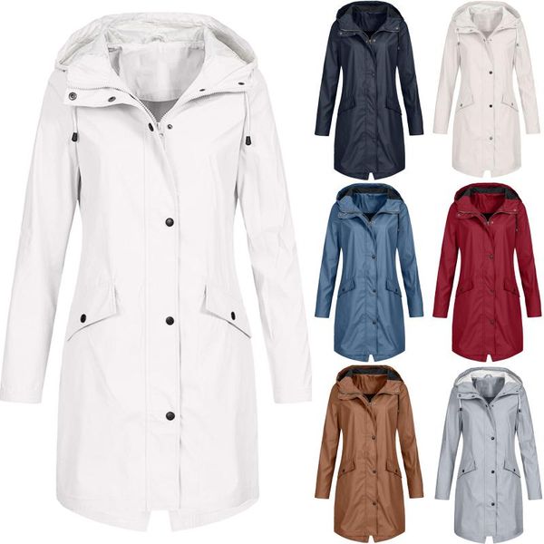 

women's trench coats sfit women raincoat transition jacket sunset long autumn winter rain coat hiking outdoor camping fashion, Tan;black