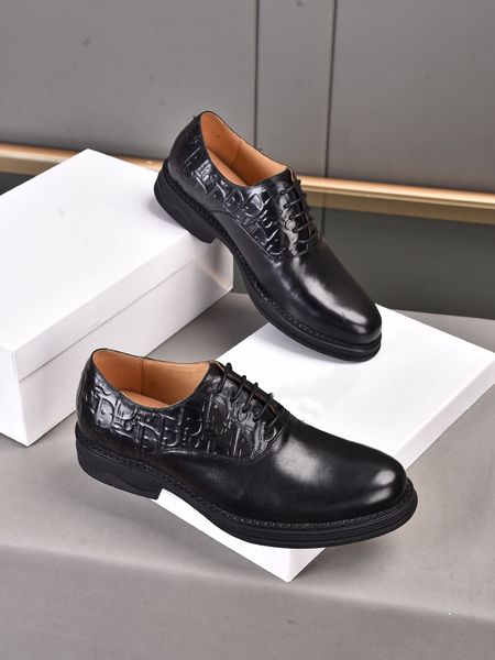 

mens party wedding dress shoes fashion genuine leather flats gentlemen brand business oxfords travel walk casual shoes size 38-45, Black