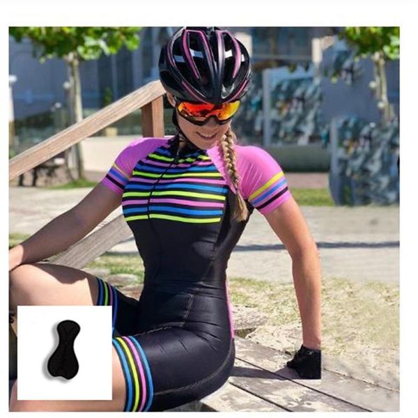 

racing sets bicycle jersey bike clothes jumpsuit women's triathlon short sleeve cycling skinsuit maillot suit road, Black;blue