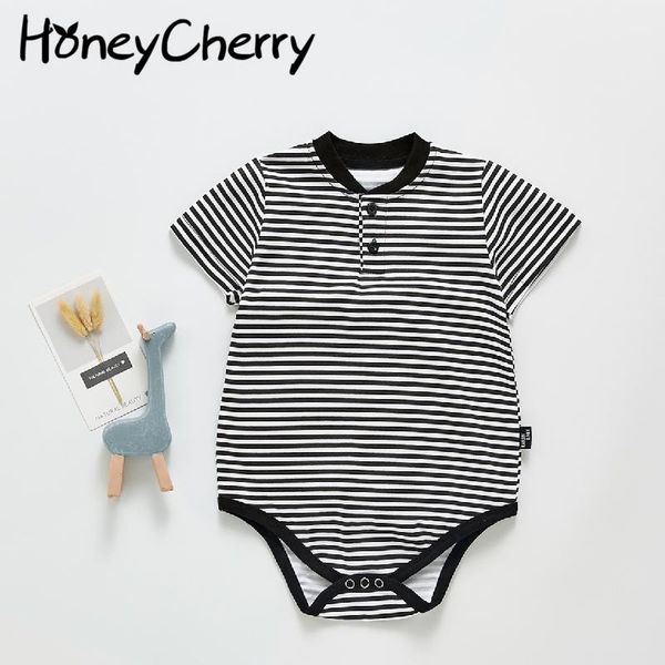 

summer boy baby bodysuit striped jumpsuit clothes born rompers, Blue