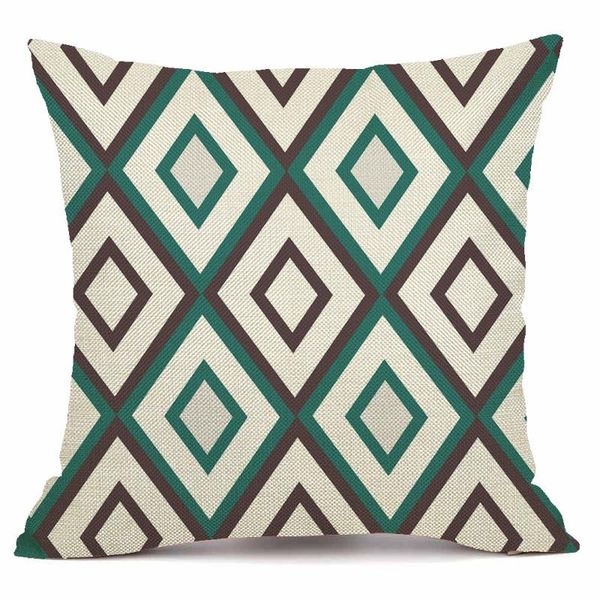 

cushion/decorative pillow decorative cushion cover linen throw geometric print case home office sofa decor 45x45cm