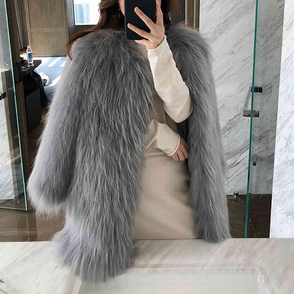 

women's wool & blends faux fur women coat winter warm mink long sleeve korean fluffy jacket thick plush natural female black outwe