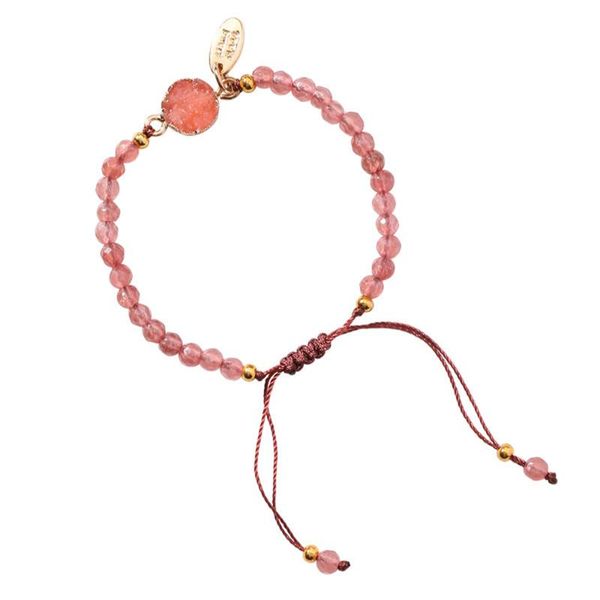 

charm bracelets fashion genenic mujer natural stone for ladies adjustable rope chain bracelet handmade quartz jewelry gifts women, Golden;silver