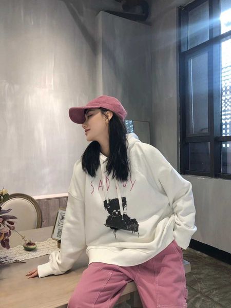 

fashion fleece hoodies aimeewq2021 bear thickened terry casual street loose oversize hoodie, Black