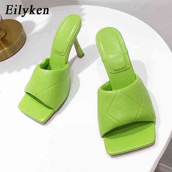 

nxy slippers eilyken 2022 mules design jelly color popular womens summer outdoors vintage square toe shoes casual slides 0210, Black