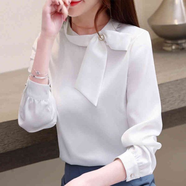 

fashion long sleeve chiffon blouse women shirts casual white blouse women blouses woman womens and blouses c02 210426