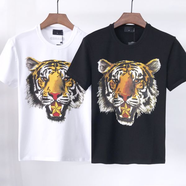 

2021 men&women tee summer fashion round neck short sleeve trend letter printing breathable t-shirt, White;black