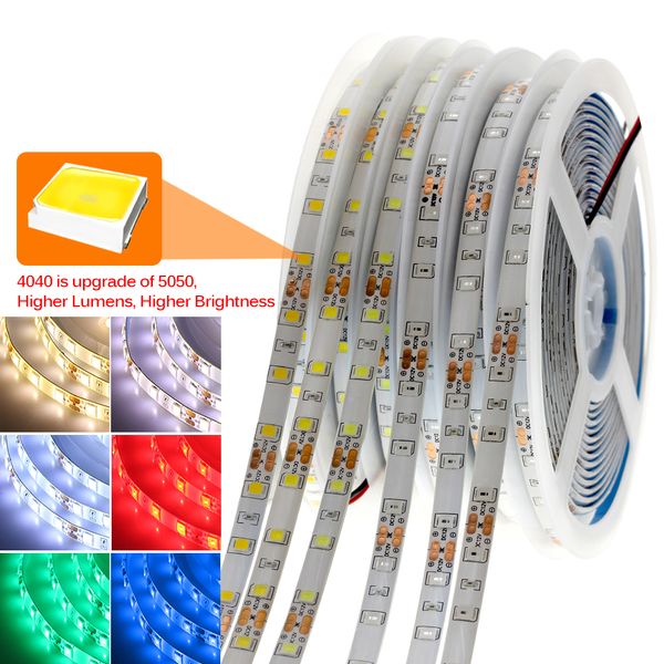 LED Strip 4040 upgrade de 5050 DC12V 60LEDS / M 6W / M Flexível LED LED RGB 5050 LED tira 300LEDS 5m / lote