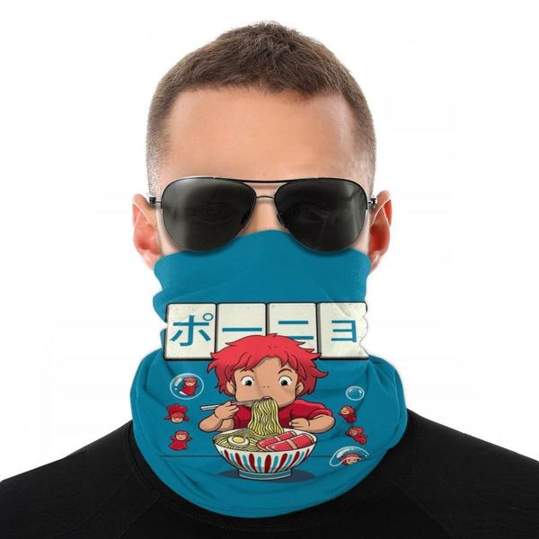 

scarves ramen ponyo magic scarf half face mask men women halloween tube neck bandana protective headband cycling hiking, Blue;gray