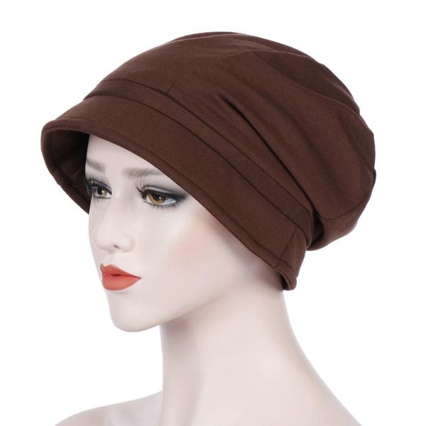 

beanie/skull caps 2021 solid women hip hop hats casual fashion lady vintage sun visor female india muslim stretch turban hat high quality, Blue;gray