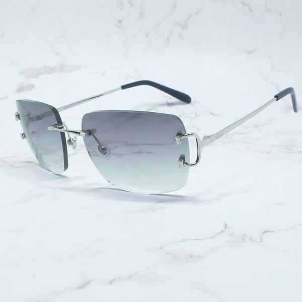 Übergroße randlose Sonnenbrille Vintage Sonnenbrille Herren Designer Marke Luxus Damen Sonnenbrille Große quadratische Sonnenbrille Carter Shades Brillen